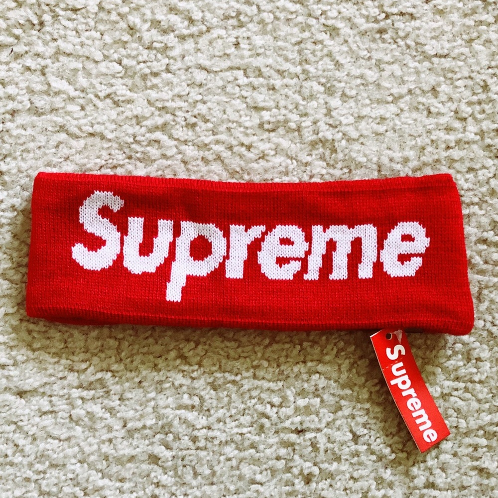Supreme New Era Big Logo headband. (RED)